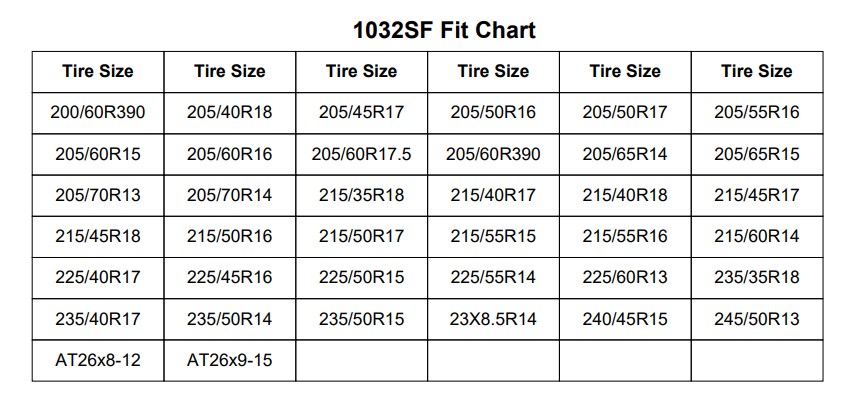 1032sf-chart size chart