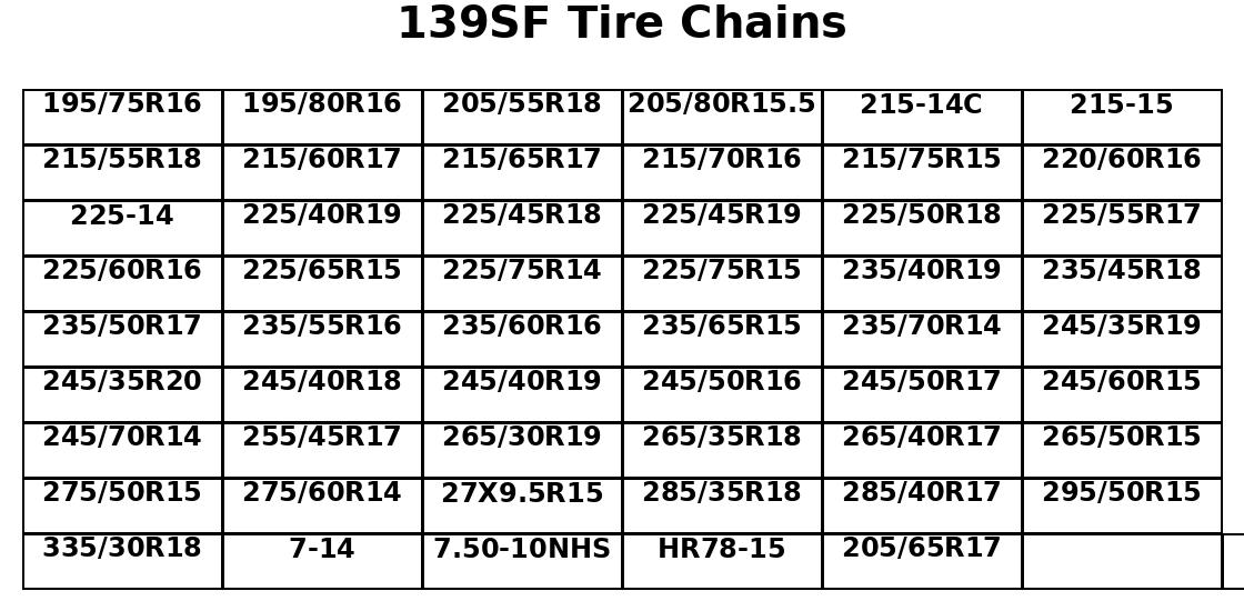 139SF_Tire_Chains size chart